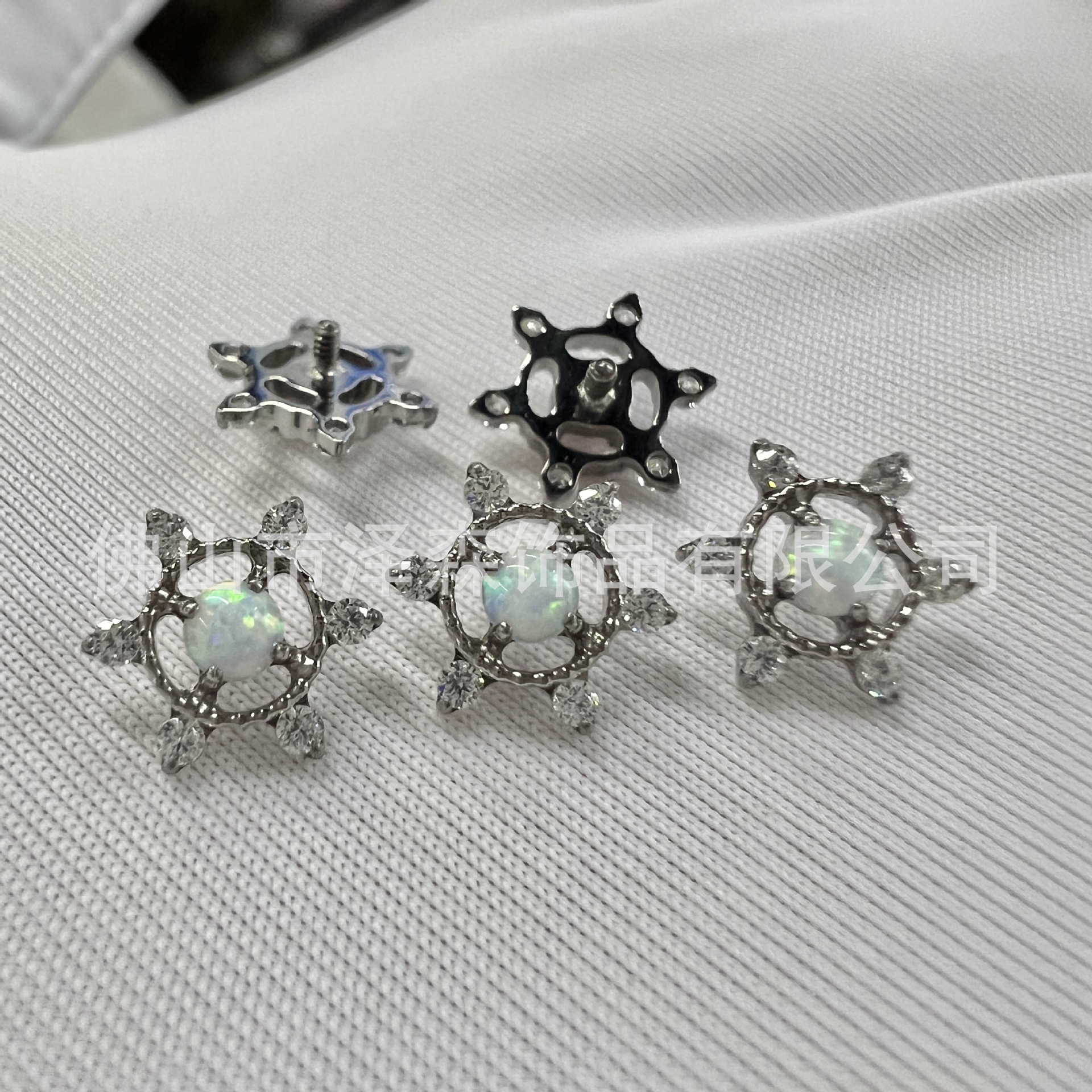F136 Titanium Opal Snowflake Stud Earring Saturn Cartilage Dangle Earrings Jewelry - Image 4