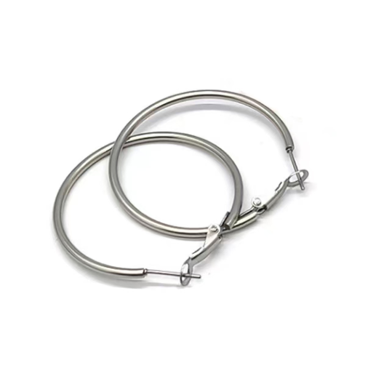 Sweet Cool Spicy Girl Hoop Earrings 2025 New Simple Round Face Personality Hoop Earrings Black 2x70mm - Image 3