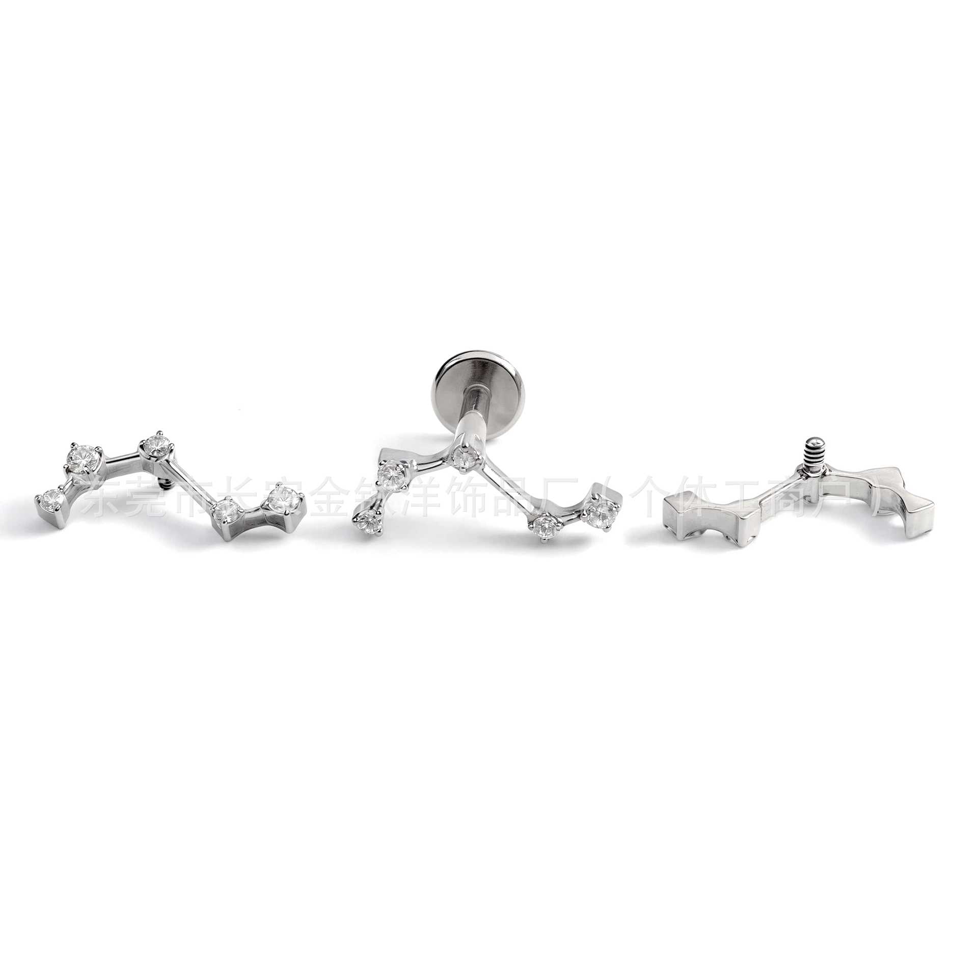 F136 Titanium Internal Thread Beidou Seven Constellation 5A Zircon Ear Ear Bone Nails G23 Titanium Alloy Piercing Jewelry - Image 3