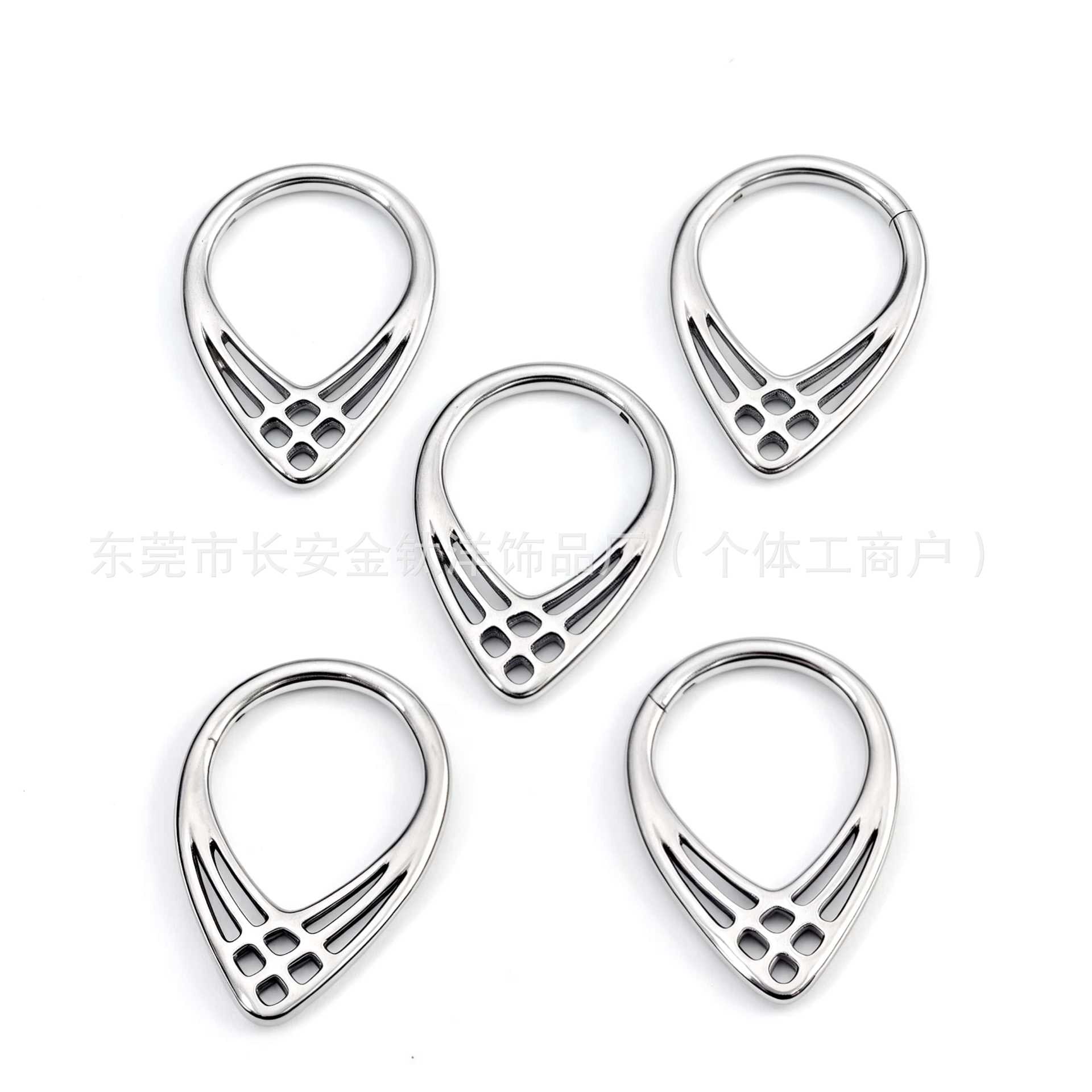 F136 Titanium Drop-Shaped Mesh Closed Ring Pinless Hoop Earrings Nose Ring Seamless Ring G23 Titanium Alloy Piercing Jewelry - Image 5