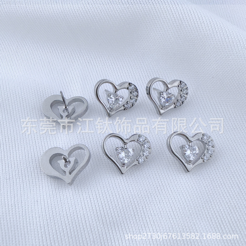 G23 Titanium Heart Zircon Ear Bone Stud Cartilage Piercing Jewelry 14G - Image 4