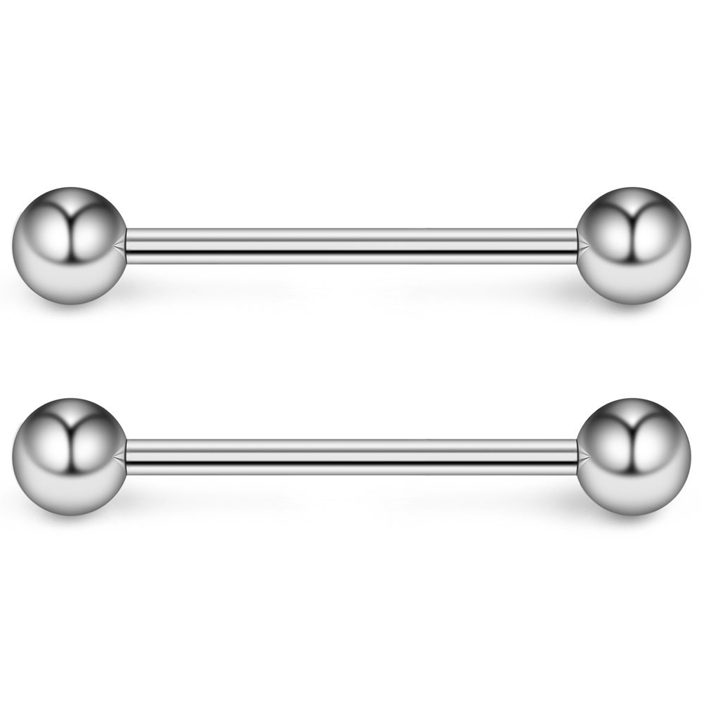 G23 Titanium Tongue Barbell Ball End Ear Stud Straight Rod Piercing Jewelry Fashion - Image 5