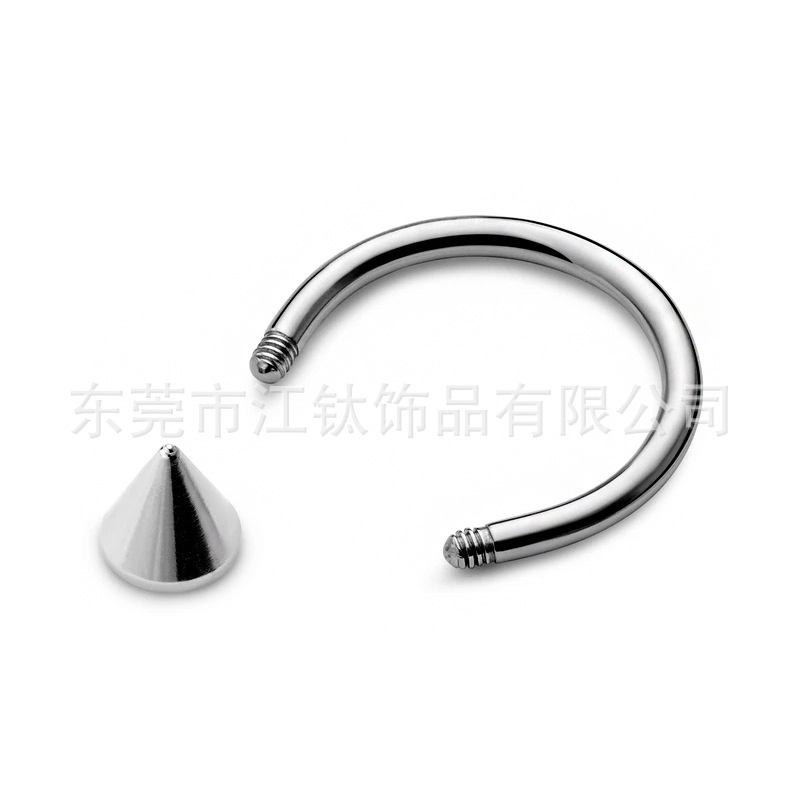 Jiangtai F136 Titanium C Horseshoe Ring Barbell External Thread G23 Titanium Alloy Body Piercing Jewelry Replacement Rod - Image 3