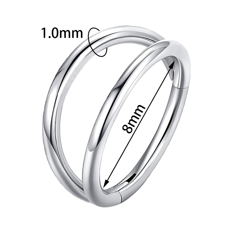 Zesen 316 Stainless Steel Seamless Ring Double Ring Double Bevel Closed Ring Nose Ring Septum Ring Piercing Jewelry - Image 5