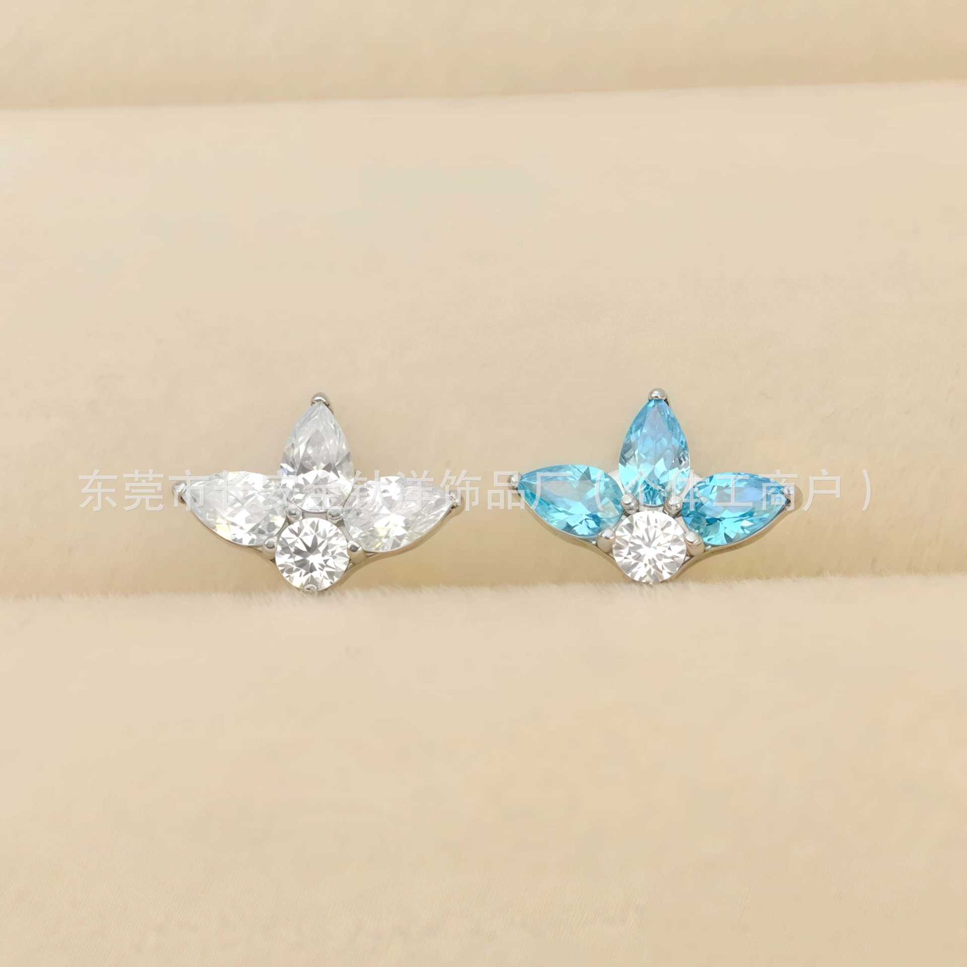 F136 Titanium Internal Thread Full Diamond Leaf Zircon Lip Nose Ear Nail Piercing Jewelry G23 Titanium Alloy - Image 4
