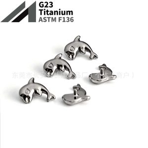 F136 Titanium Smooth Dolphin Ear Studs Nose Studs Cartilage Studs - G23 Titanium Alloy Body Piercing Jewelry Cochlear Studs