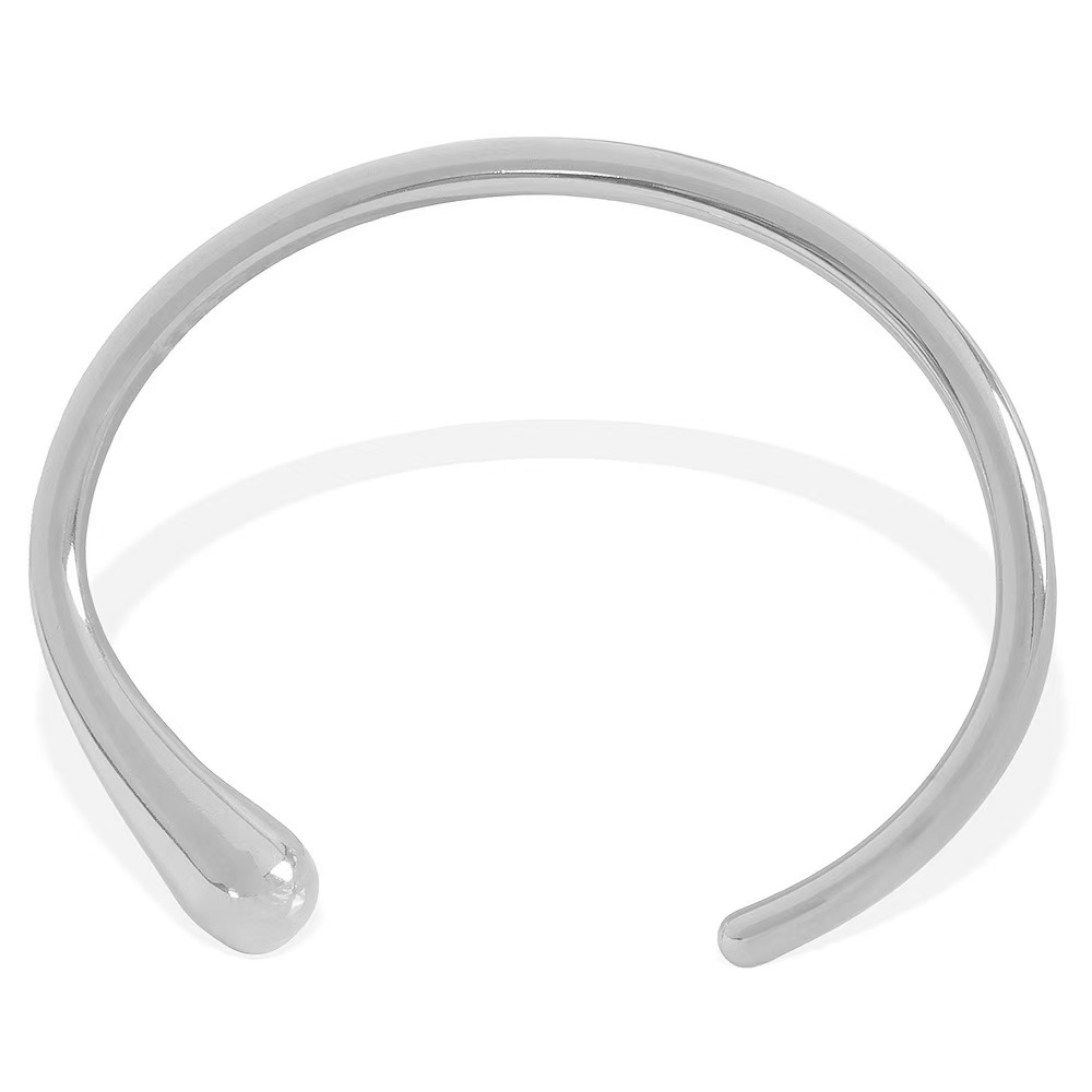 Normcore Style Open Water Drop Bracelet Titanium Steel Plated 18K Gold Mirror Bracelet Fashionable Personalized Hand Jewelry for Women - Image 4