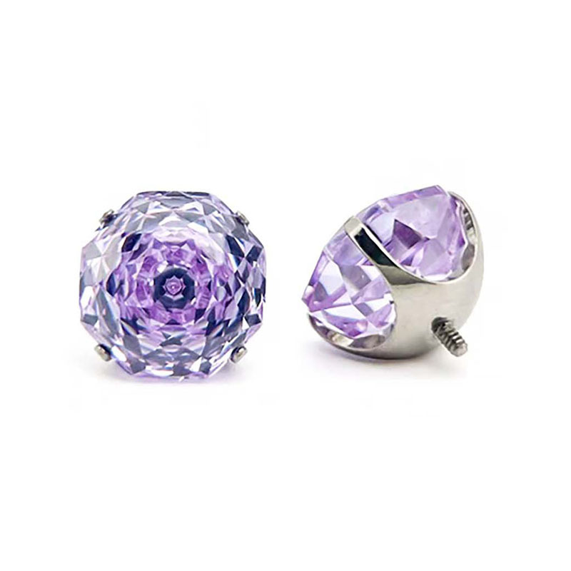 F136 Titanium 6mm Eight-sided Heart Rose Cut Bowl Bottom Earring G23 Titanium Alloy Gradient Ear Bone Nail Lip Nail Tongue Nail - Image 5