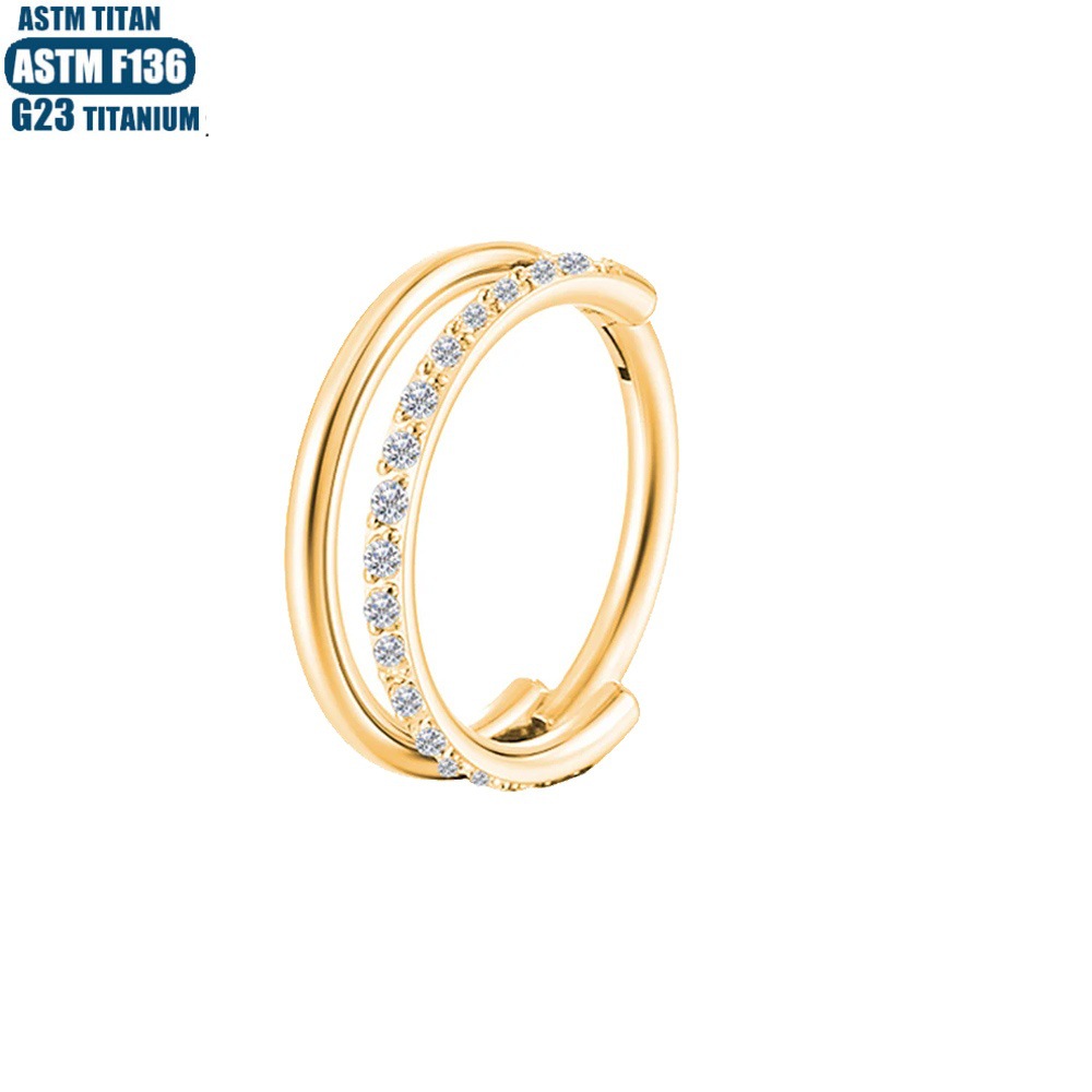G23 Titanium Hollow Unilateral Diamond Seamless Open Ring Nose Ring Earring Septum Piercing Jewelry Hinge Nose Ring - Image 3