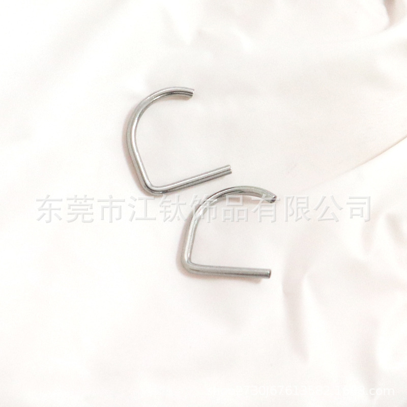 F136 Titanium Lip Nail U-Shaped Lip Ring Ball Spike Cone Nose Ring G23 Titanium Alloy Body Piercing Jewelry - Image 2
