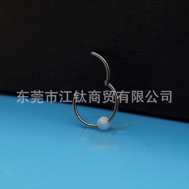 G23 Titanium Opal Nose Ring Closed Hoop Earrings Nose Studs Ear Cuffs Piercing Jewelry - Image 4