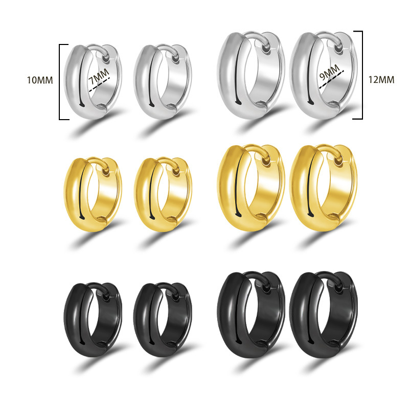2023 New Stainless Steel Circle Distinctive Ear Buckle Titanium Steel Earrings Trendy People Highlight Earrings without Ear Holes - Image 5