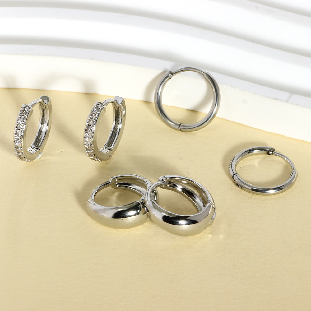 Korean Water Drop Hoop Earrings Light Luxury High-End Women's Ear Buckle 2025 New Earrings Suit Hot Sale - Image 2