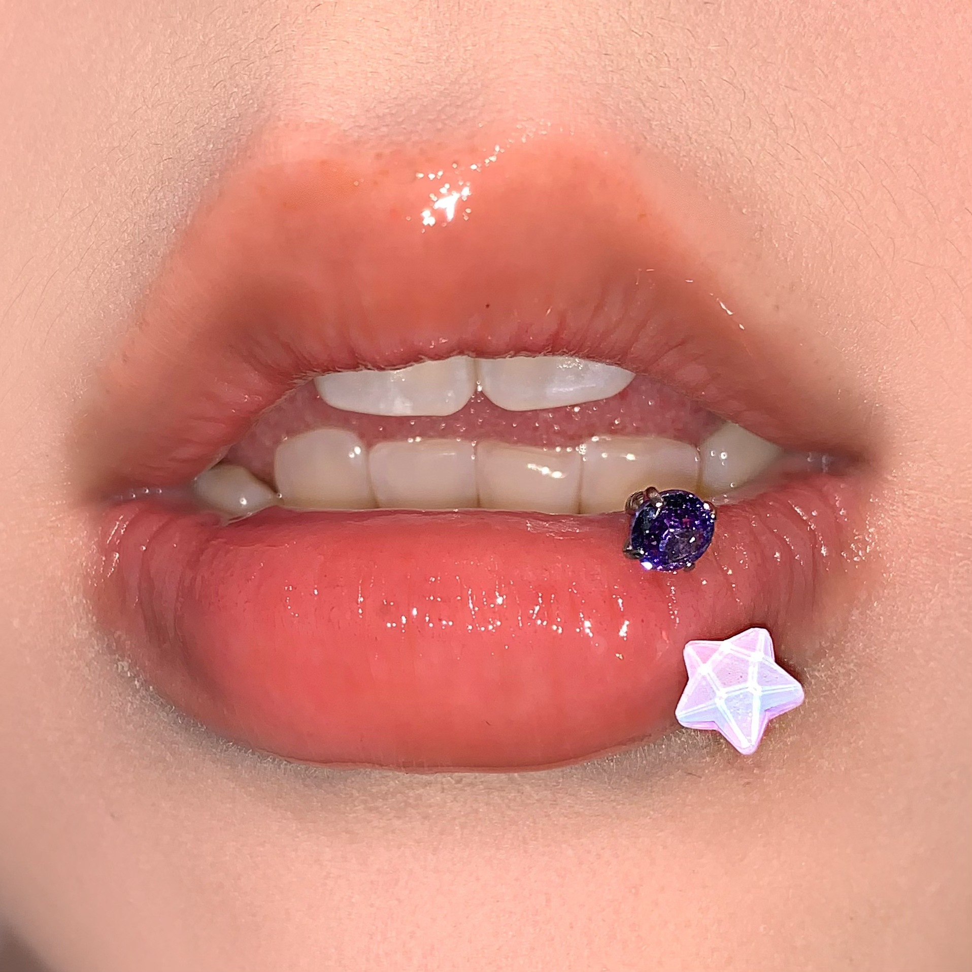 5-Color Mocha Star Zircon Lip Ring C-Ring Internally Threaded Sparkling Ear Bone Ring Hot Girl Style Cross-Border Piercing Jewelry Wholesale - Image 5