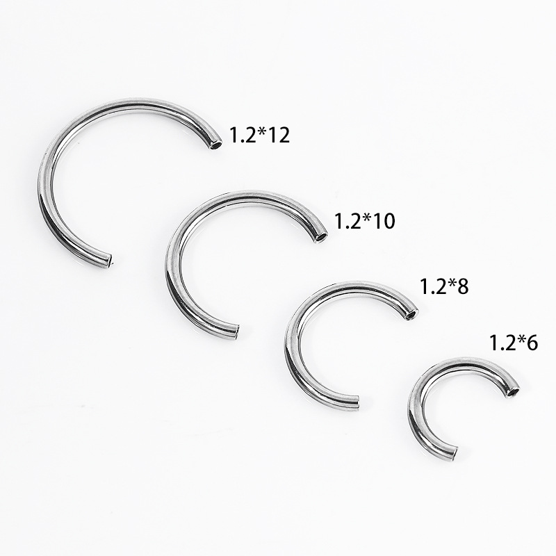 Zesen F136 Titanium Alloy C-Shaped Horseshoe Ring 14G 16G U-Shape Septum Piercing Jewelry - Image 5