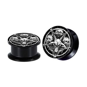 Five Claw Ghost Head Ear Piercing Jewelry 6mm 16mm Ear Stretching Tunnel Plug