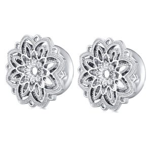 Cross-border Hot Sale Ear Expansion Stainless Steel Horn Bronze Flower Hollow Flower Auricle Expander Piercing Earrings