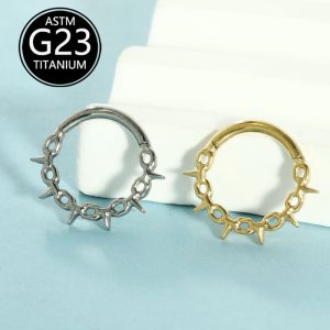 G23 Titanium Septum Hollow Nose Ring Nose Nail Ear Bone Nail Jewelry Wholesale