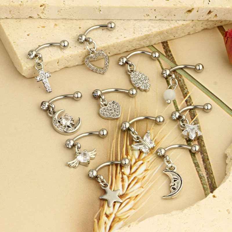Stainless Steel Butterfly Face Eyebrow Ring Lip Ring Ear Bone Nail Fashion Claw Distinctive Style Piercing - Image 4