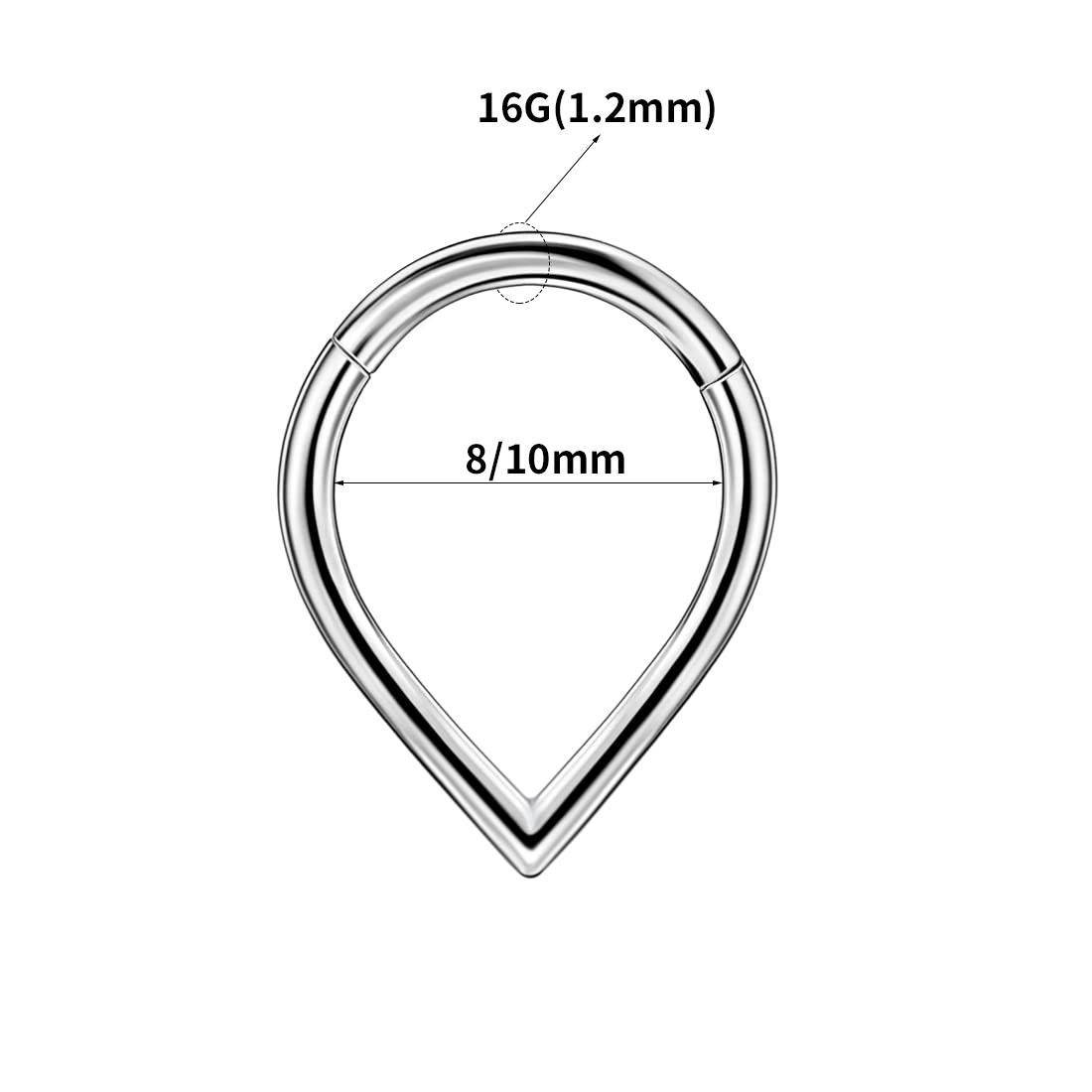 G23 Titanium Alloy Water Drop Nose Ring Closed Ring Open Ring Earring Nose Nail Ear Buckle Puncture Jewelry Vacuum Plating - Image 2