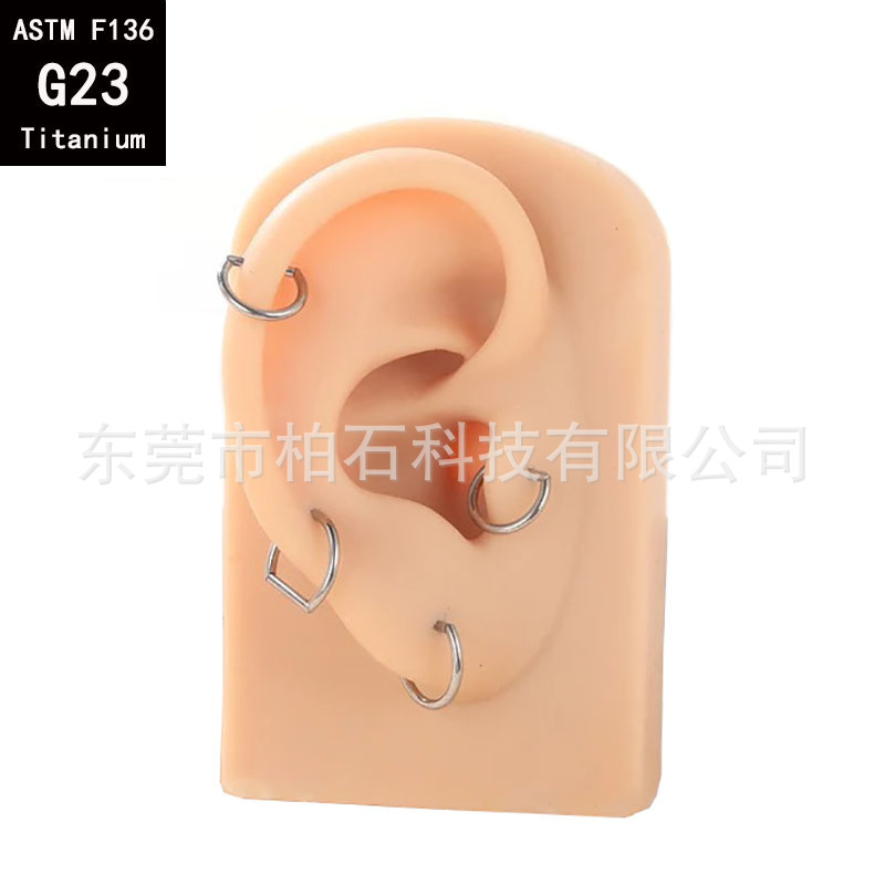 G23 Titanium D-Shaped Seamless Hoop Earring Nose Ring 1.2mm Thick Body Piercing Jewelry - Image 4