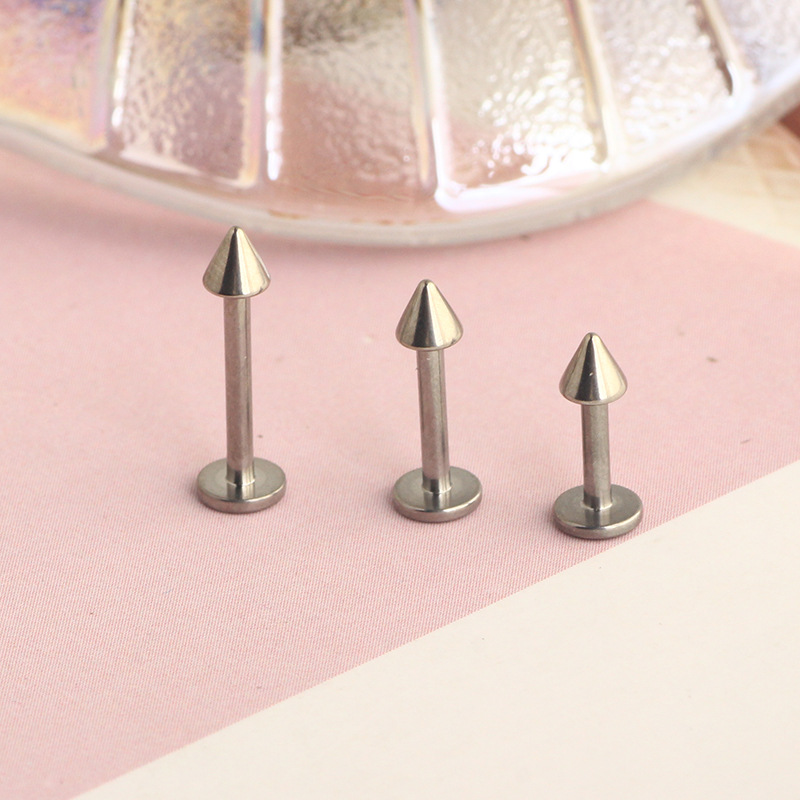 G23 Titanium External Thread Lip Stud 6-10mm Ball Tongue Barbell Flat Bottom Rod Earring Body Piercing Jewelry - Image 3