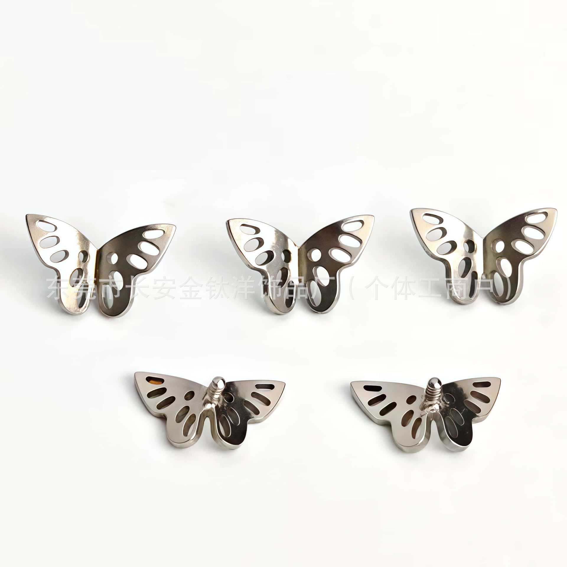 F136 Titanium Hollow Butterfly Ear Nail Hollow Ear Bone Nail Lip Nail G23 Titanium Alloy Body Piercing Jewelry - Image 5