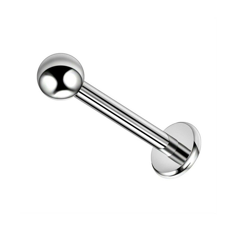 F136 Titanium Alloy Externally Threaded Lip Nail 1.2mm Round Ball Tongue Nail Flat Bottom Rod Ear Nail G23 Titanium Body Piercing Jewelry - Image 2