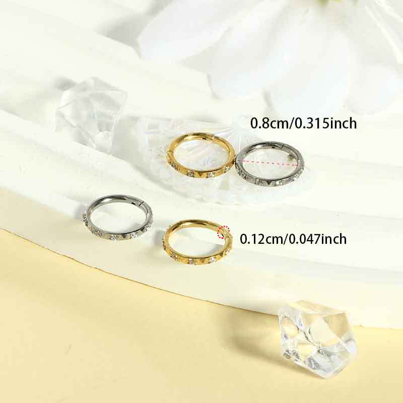 G23 Titanium Alloy Gem CZ Zircon Lip Ring Nose Ring Piercing Jewelry - Fashion Luxury Ear Bone Ring Single Sale - Image 3