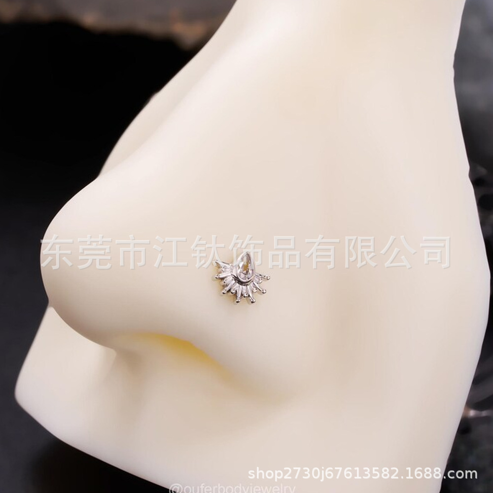 G23 Titanium Earring F136 Titanium Alloy Sun Screen Drop Labret Stud for Cartilage Helix Conch Tragus Piercing - Image 4