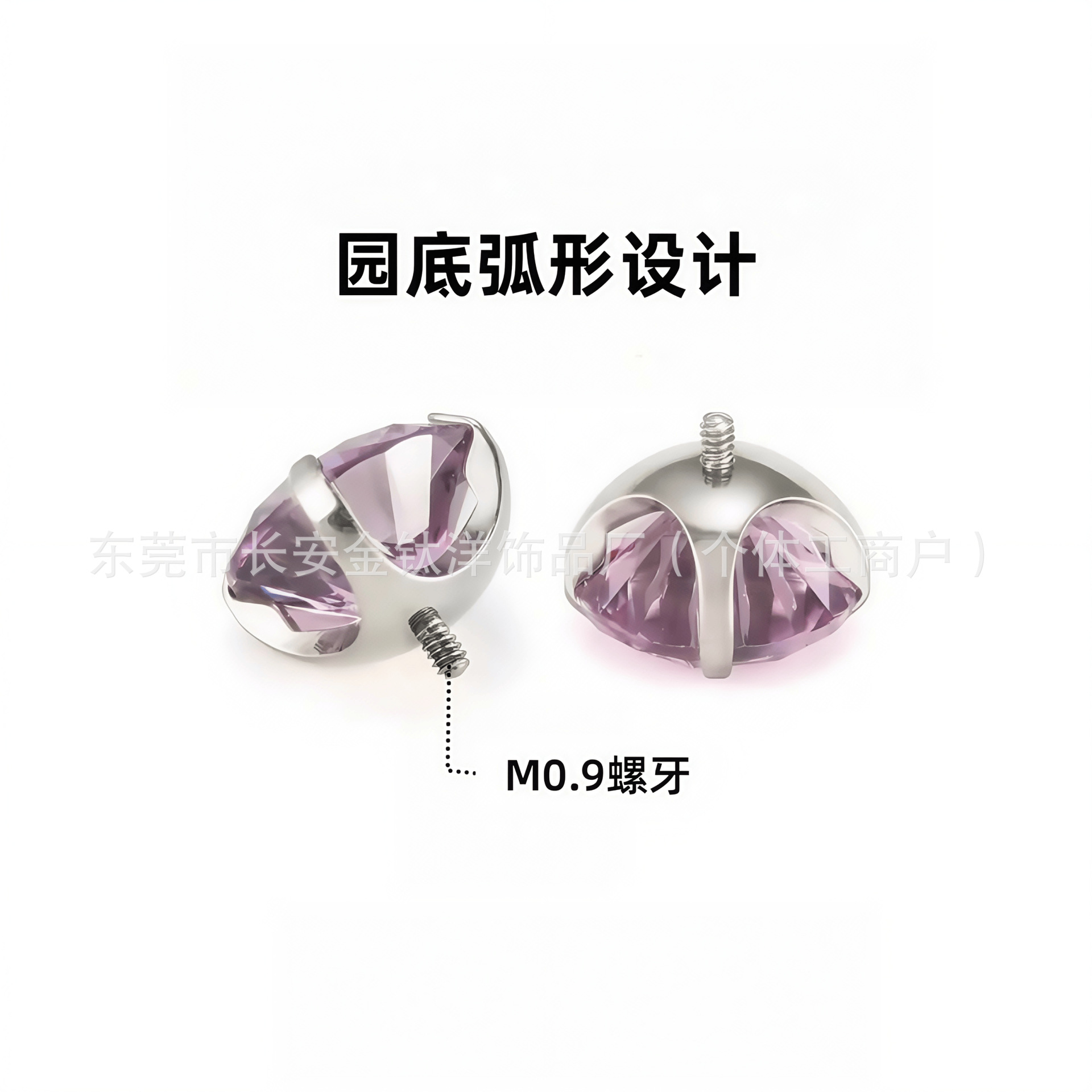 ASTM F136 Titanium Round Bottom Claw with Zircon Ear Bone Nail Lip Nose Nail Earring G23 Titanium Alloy Piercing Jewelry - Image 2
