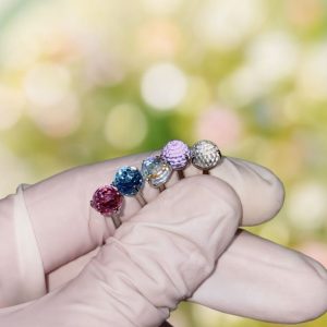 F136 Titanium Alloy Ear Studs Tongue Studs Super Shiny Disco Ball Light Bulb Lip Studs G23 Titanium Piercing Jewelry Wholesale