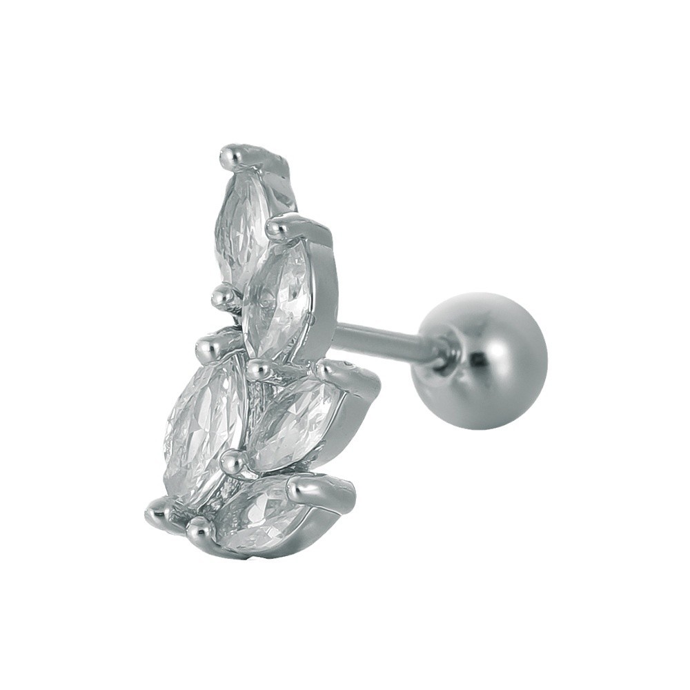 Flash Diamond Love Wings Series Titanium Steel Zircon Ear Cartilage Stud Heart Shape Belly Ring for Women - Image 5