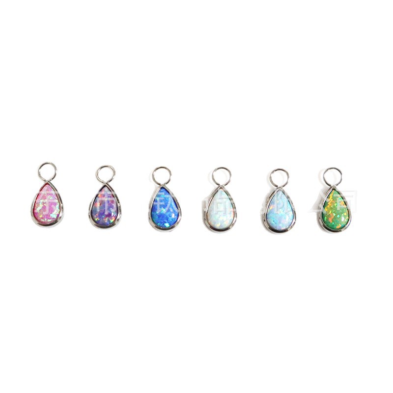 Opal Pear G23 Titanium Water Drop Stud Earrings Set - Cartilage Ear Bone Stud Body Piercing Jewelry - Image 5