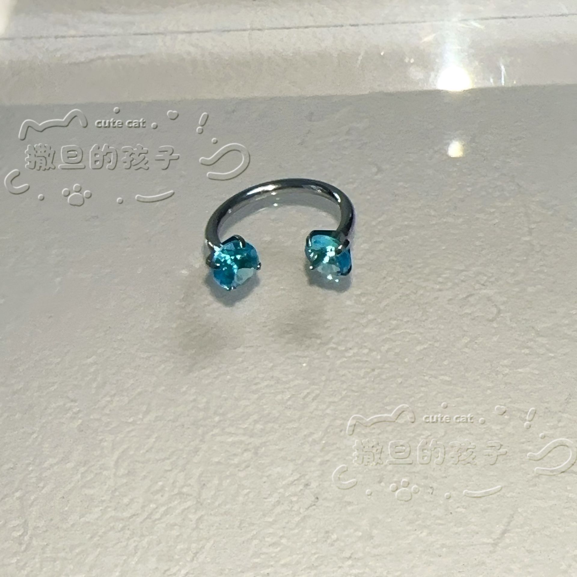 Blue Sky Lip Stud 12mm 1.2mm Titanium Steel Lip Ring Labret Piercing Jewelry - Image 3