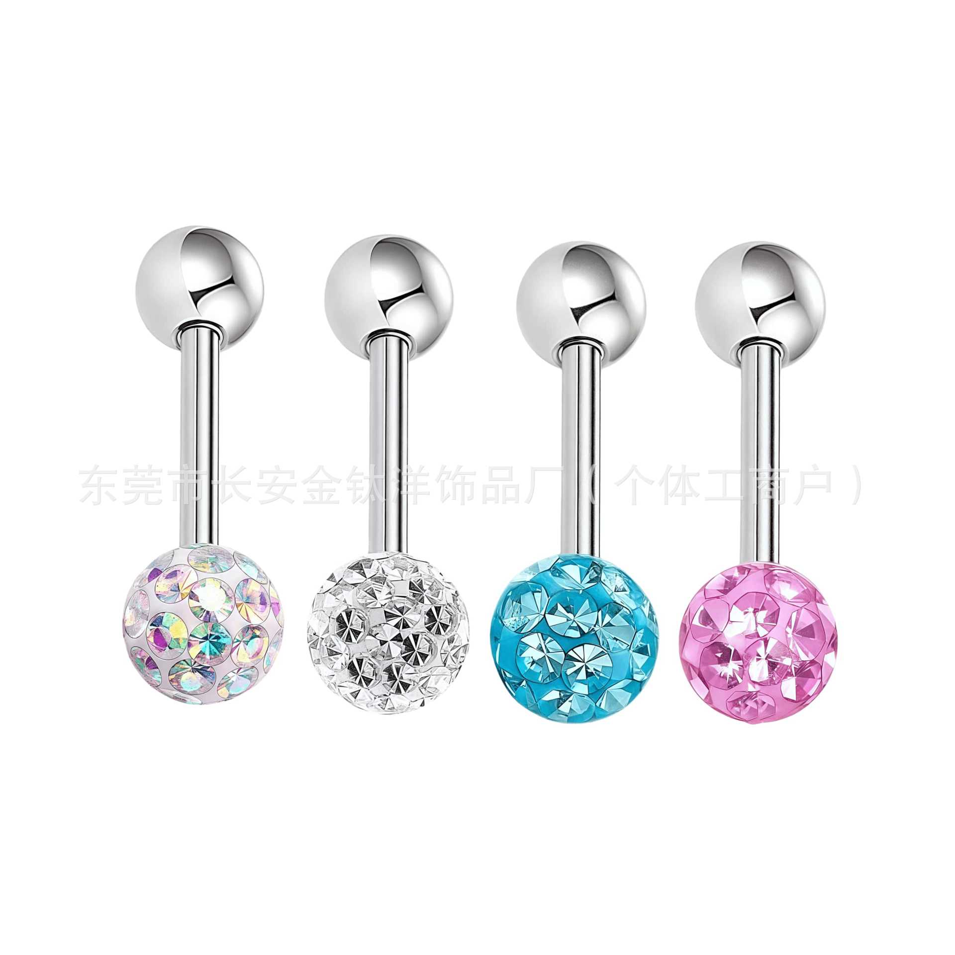 F136 Titanium Shambala Drill Ball Mud Ball Tongue Lip Ear Bone Bridge Piercing Jewelry - Image 5