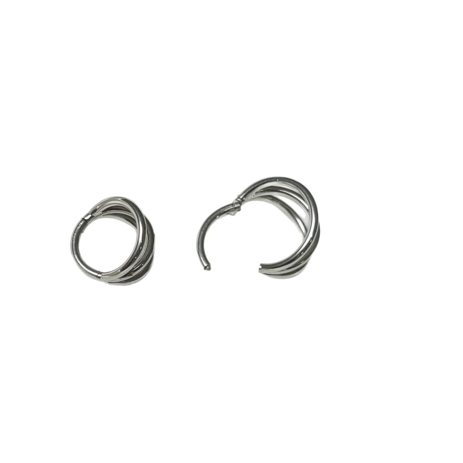 Three-Ring Lip Ring Steel Titanium Snap-On Seamless Plain Ring Ear Ring Lip Nails Niche Hot Girl Piercing Jewelry Wholesale - Image 5