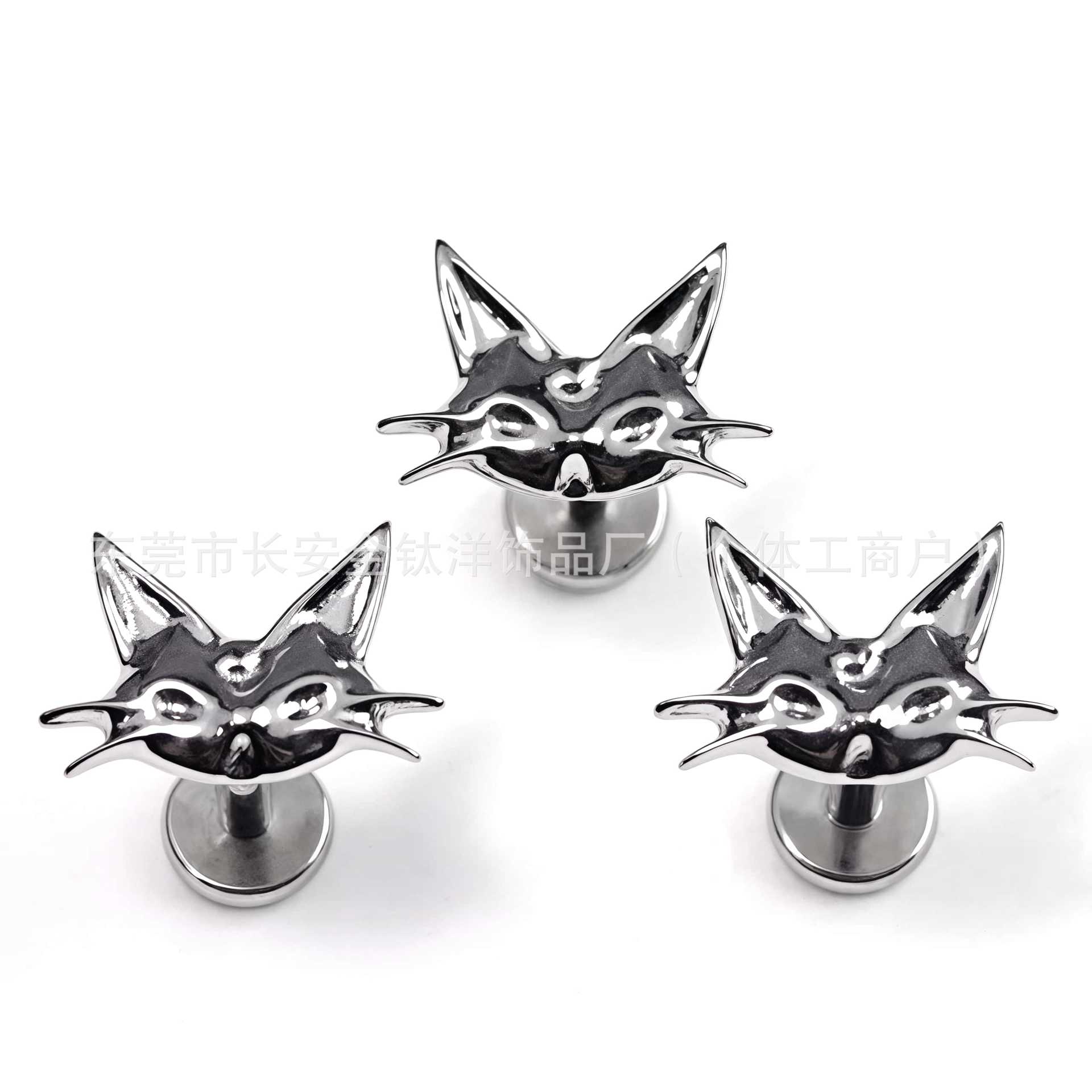 F136 Titanium Smooth Surface Long Cat Ear Stud Nose Stud Lip Stud G23 Titanium Alloy Body Piercing Jewelry Ear Bone Stud - Image 5