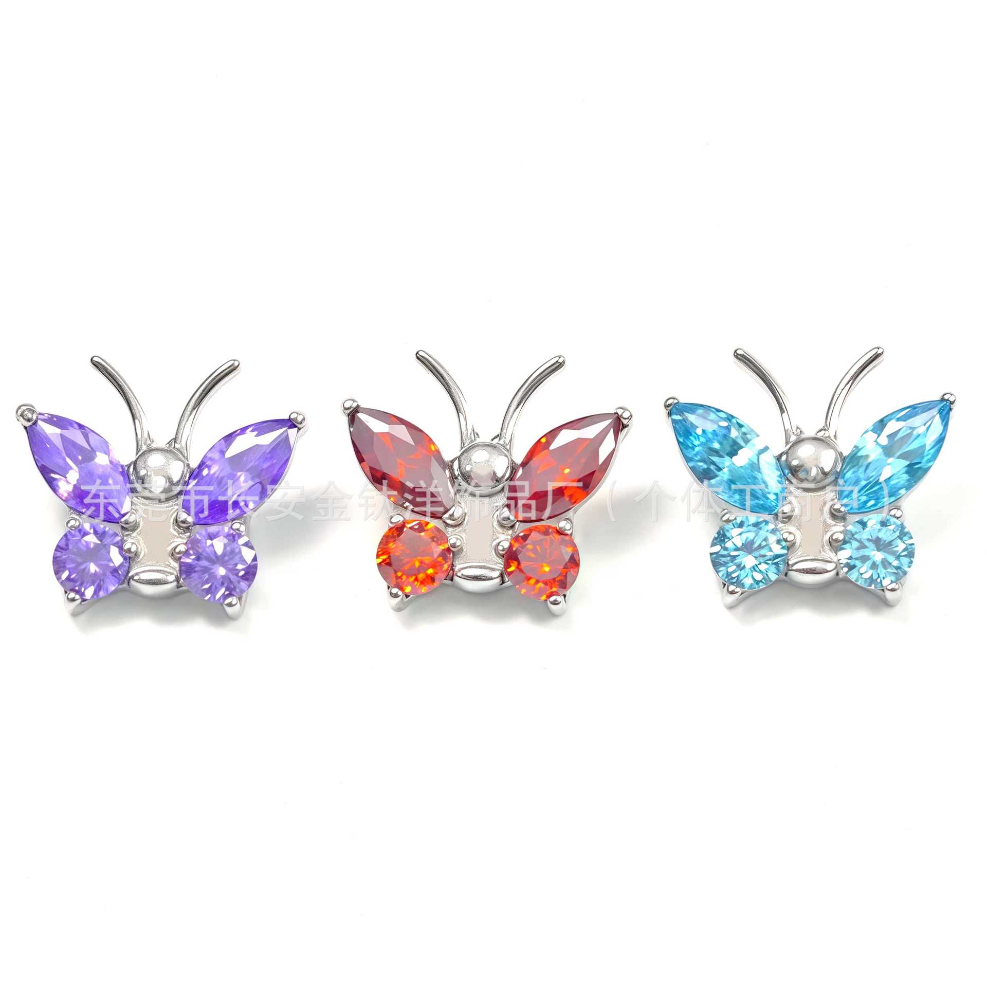 F136 Titanium Tentacle Butterfly Earrings with 5A Zircon - Flat Back Labret Stud for Ear Cartilage Helix Tragus Piercing - Image 4