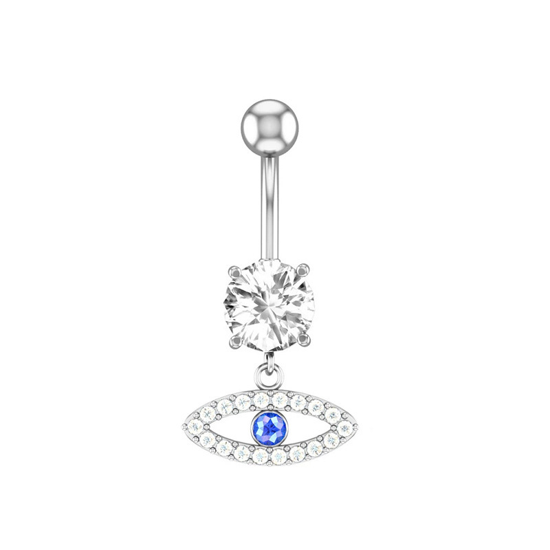 Amazon's Best-Selling Stainless Steel Devil's Eye Navel Ring - Rose Gold Geometric Belly Button Piercing Jewelry - Image 2