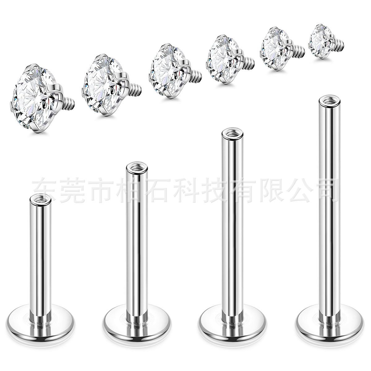 G23 Titanium Internal Thread Earring F136 1.2mm Flat Bottom Lip Nail Ear Bone Nail Piercing Jewelry - Image 3