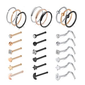 Stainless Steel Nose Nail Set – Geometric Earring Set for Women European American Style