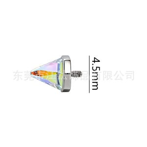 G23 Titanium Ear Cartilage Stud with Swarovski Crystal Cone