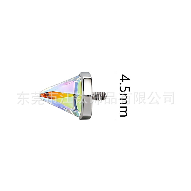G23 Titanium Ear Cartilage Stud with Swarovski Crystal Cone - Image 2