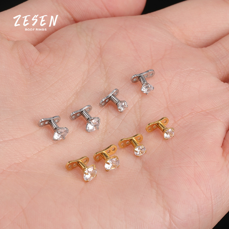 Star Wars Three-Eyed Alien Crown Cartilage Stud - 316L Surgical Steel Body Piercing Jewelry, Gold PVD, 16G (1.6mm) x 4mm - Image 2
