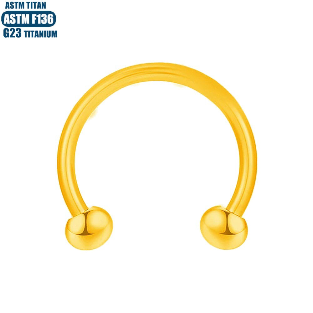 F136 Titanium Septum Ring Horseshoe Internal Thread Nose Lip Ear Piercing Jewelry - Image 4