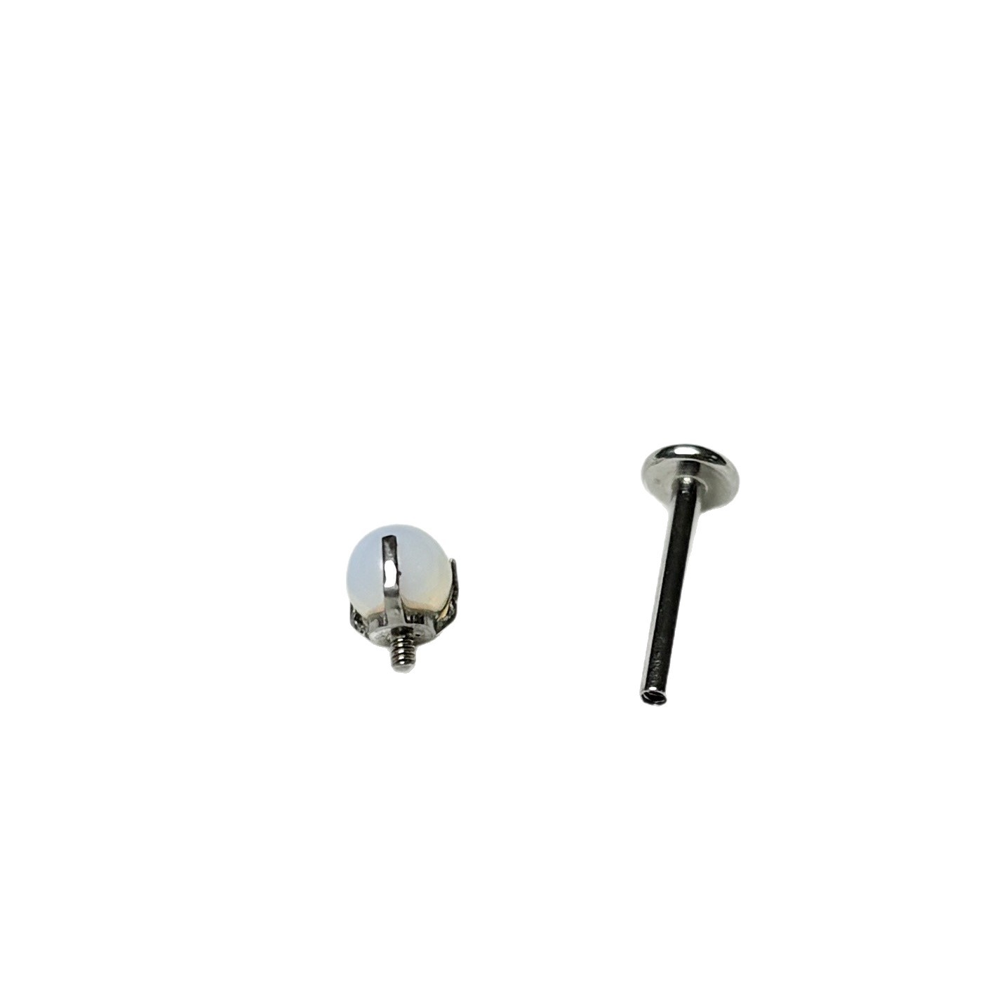 3 Claw Opal Lip Labret Stud 16G 1.2mm x 16mm Steel Titanium Internal Thread Lip Piercing Jewelry Wholesale - Image 5