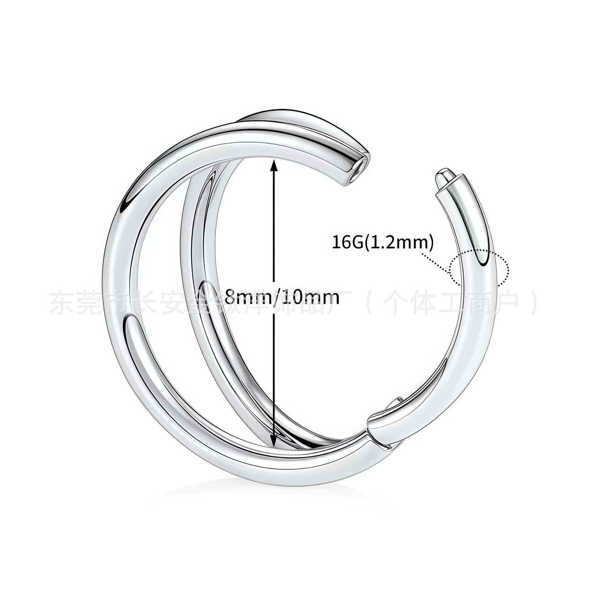 F136 Titanium Double-Layer Seamless Open Nose Ring, Ear Ring, Lip Ring, Ear Bone Ring - G23 Titanium Alloy Body Piercing Jewelry - Image 4