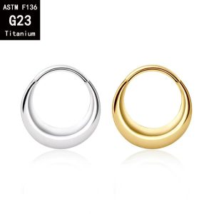 G23 Titanium Oval Septum Nose Ring Earrings - Gold Crescent Ear Bone Ring Classy Body Jewelry