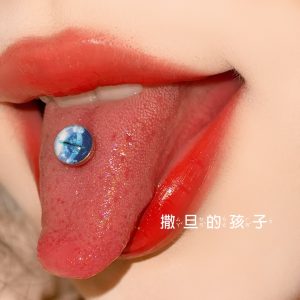 Satan's Child Dragon Claw Flat Back Ear Bone Nail - Freshwater Blue Series, Titanium Steel Cochlear Stud